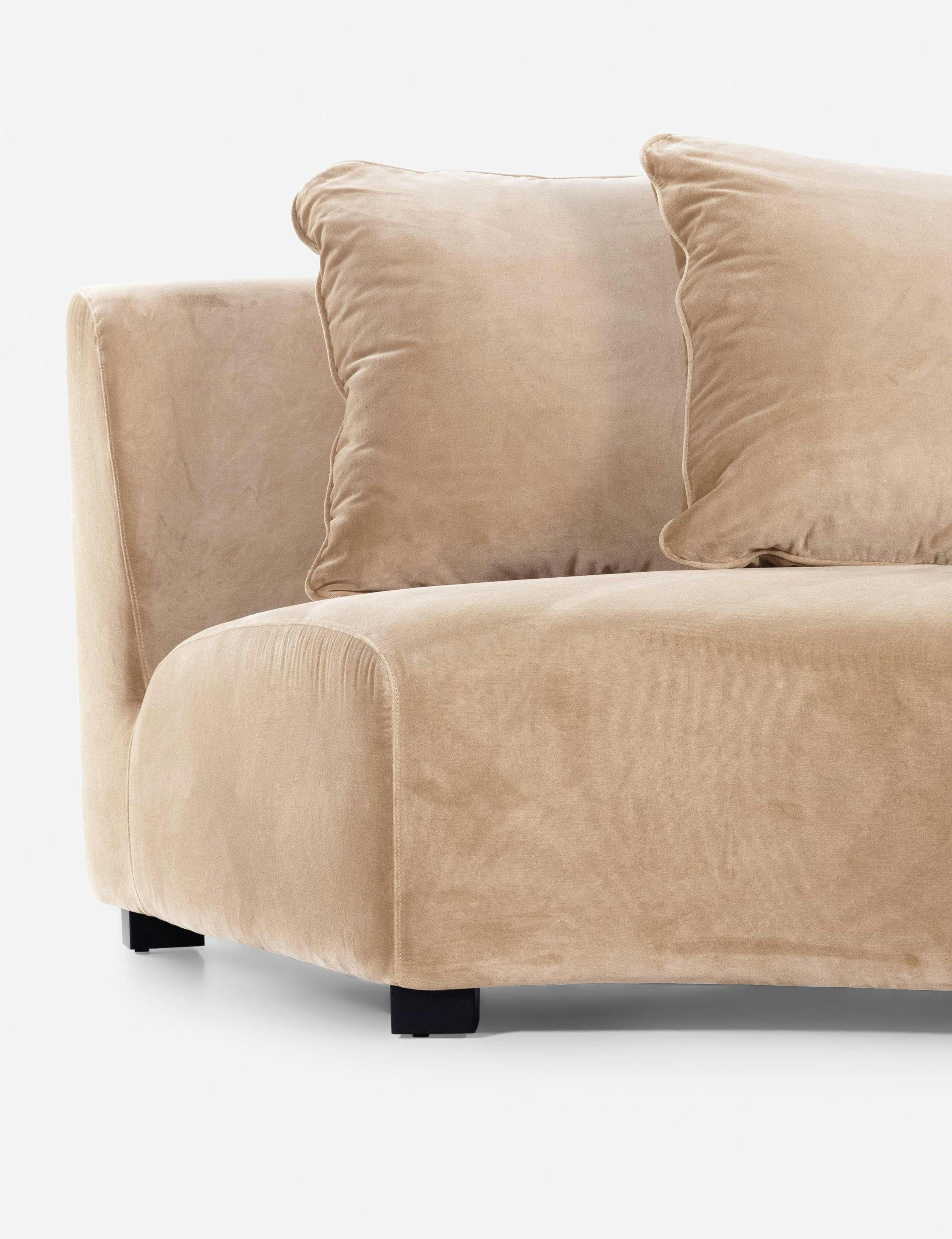 Saban Curved Sofa - Ivory Linen / Left-Facing