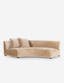 Saban Left-Facing Camel Velvet Curved Sofa