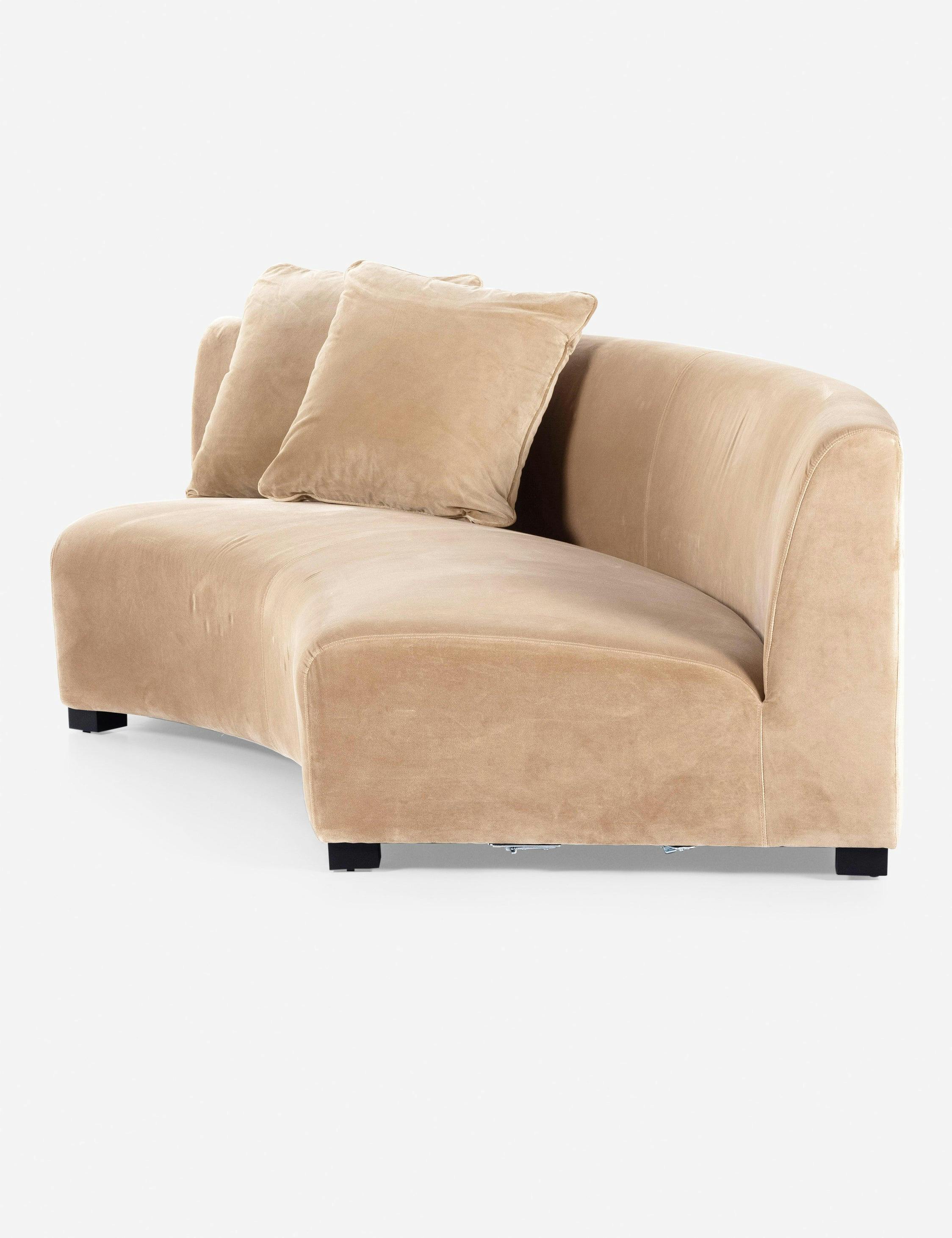 Saban Curved Sofa - Camel Velvet / Left-Facing