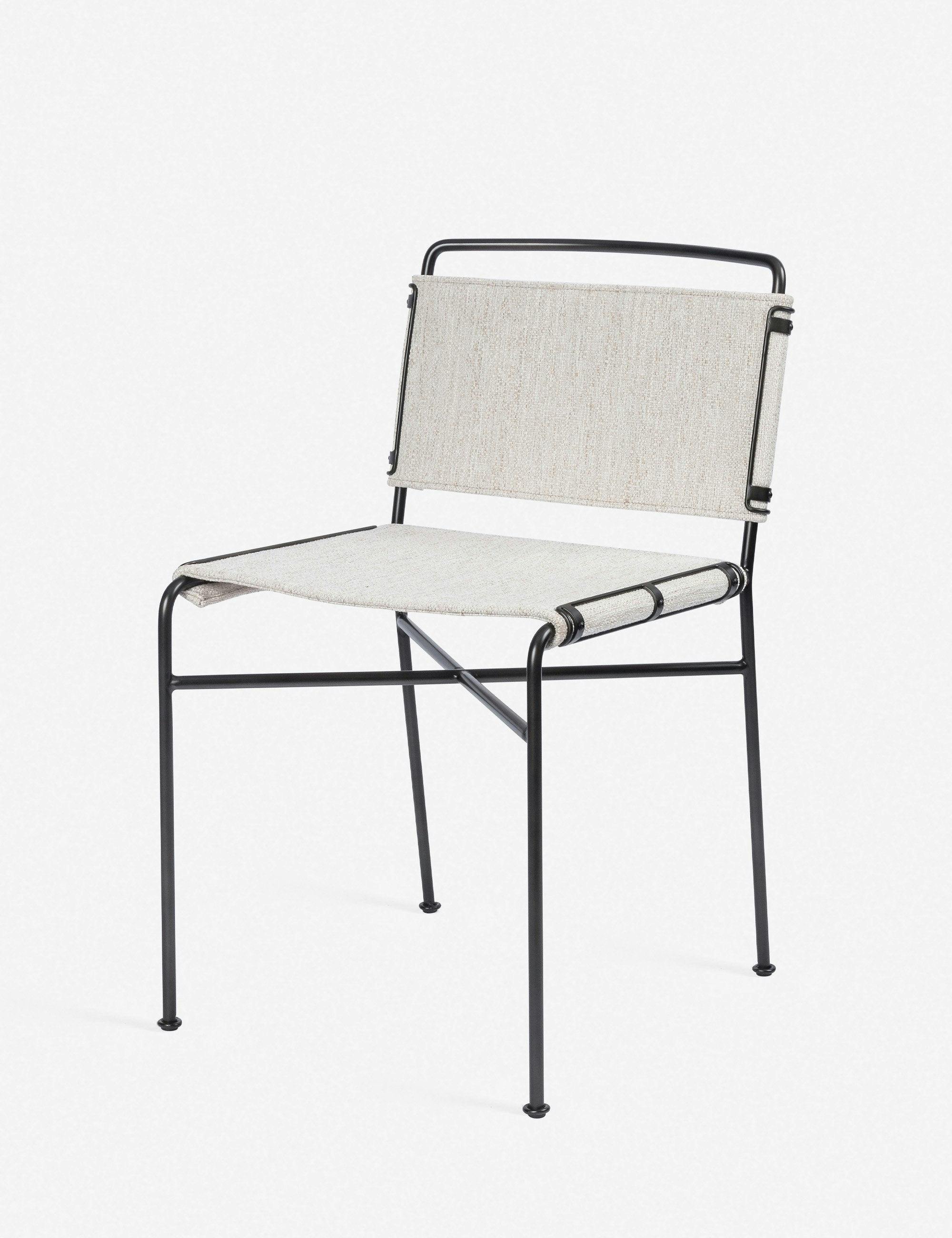 Avant Natural 20'' White Faux Leather and Metal Side Chair