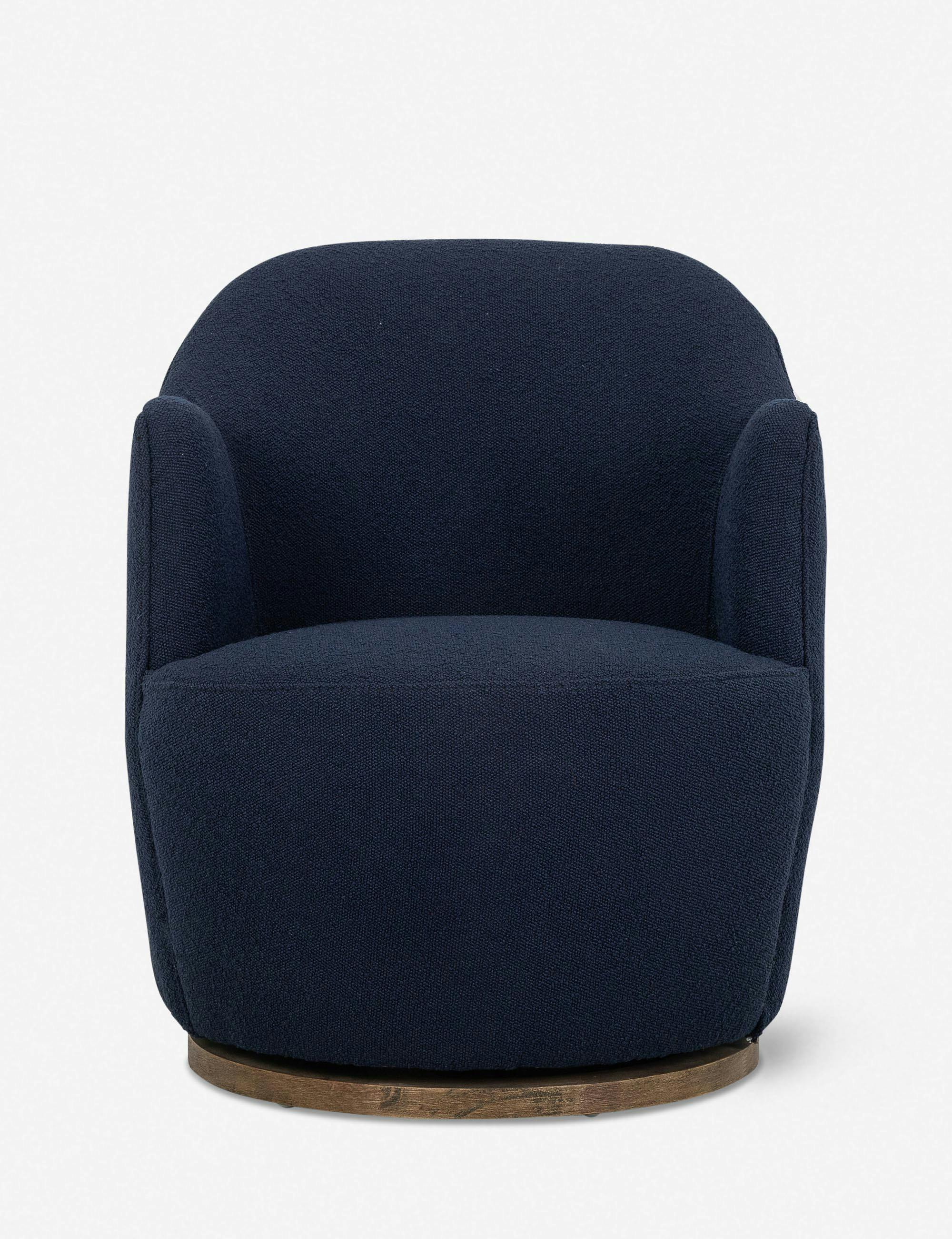 Margie Navy Upholstered Swivel Chair