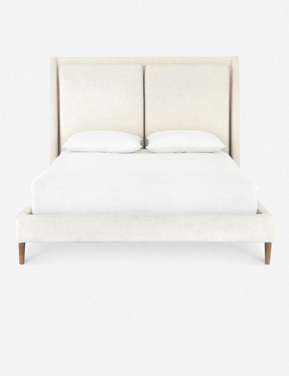Rexford Queen Cream Upholstered Platform Bed