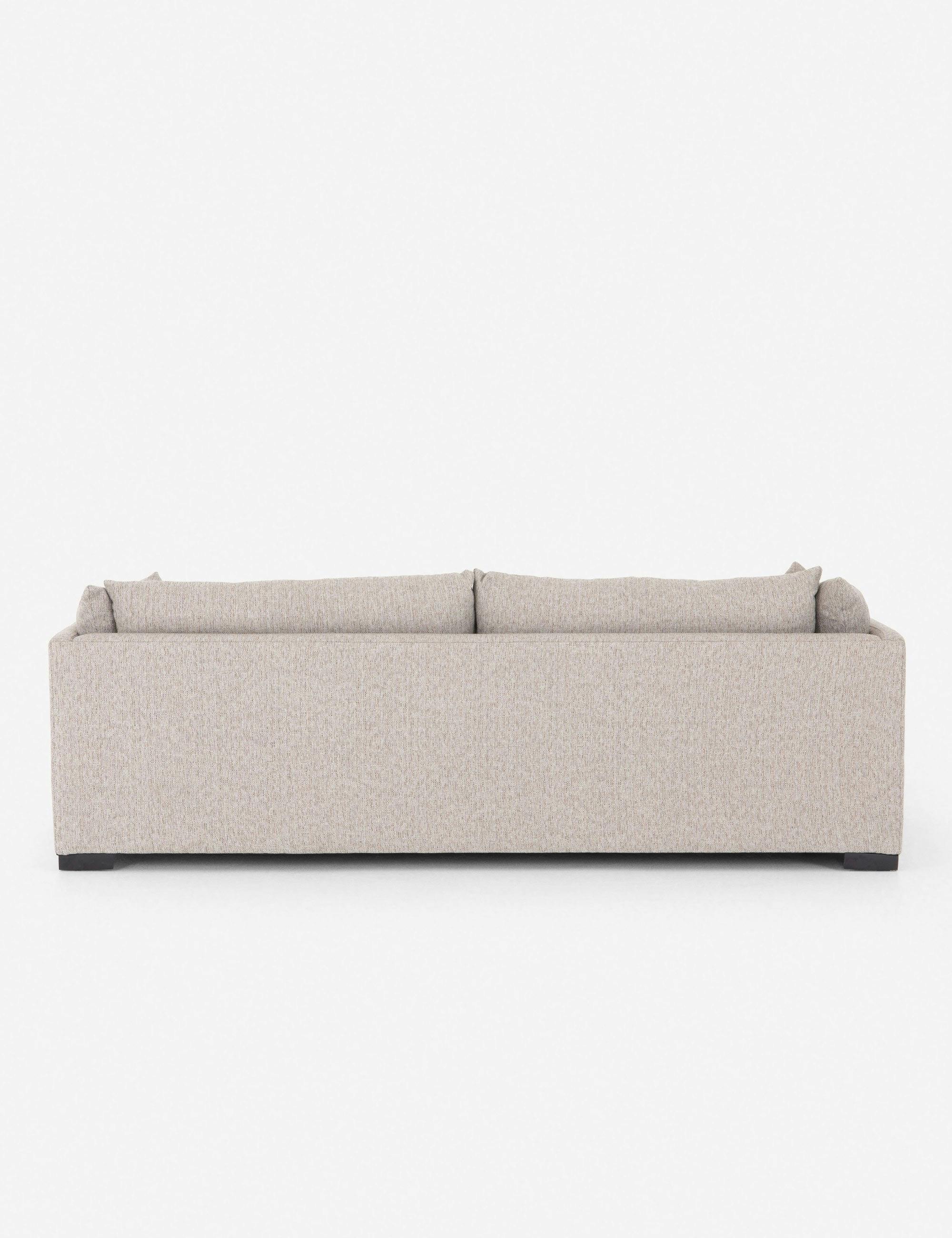 Beige Casual Comfort 90" Cotton Blend Sofa with Track Arms