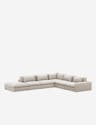 Cresswell Corner Sectional Sofa - Off White / 5-Piece / Right-Facing with Ottoman