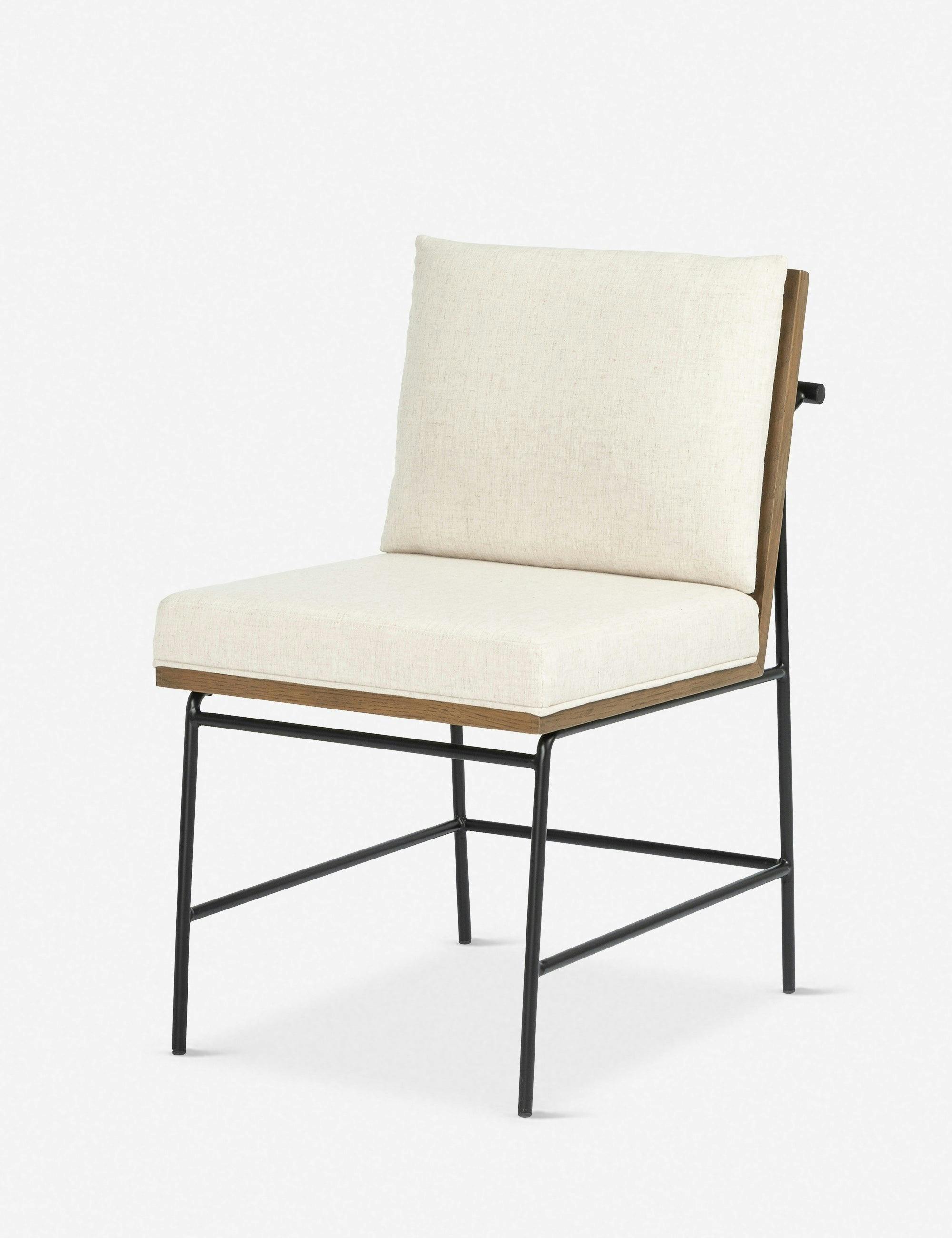 Crete Contemporary Black Iron and Honey Oak Swivel Side Chair