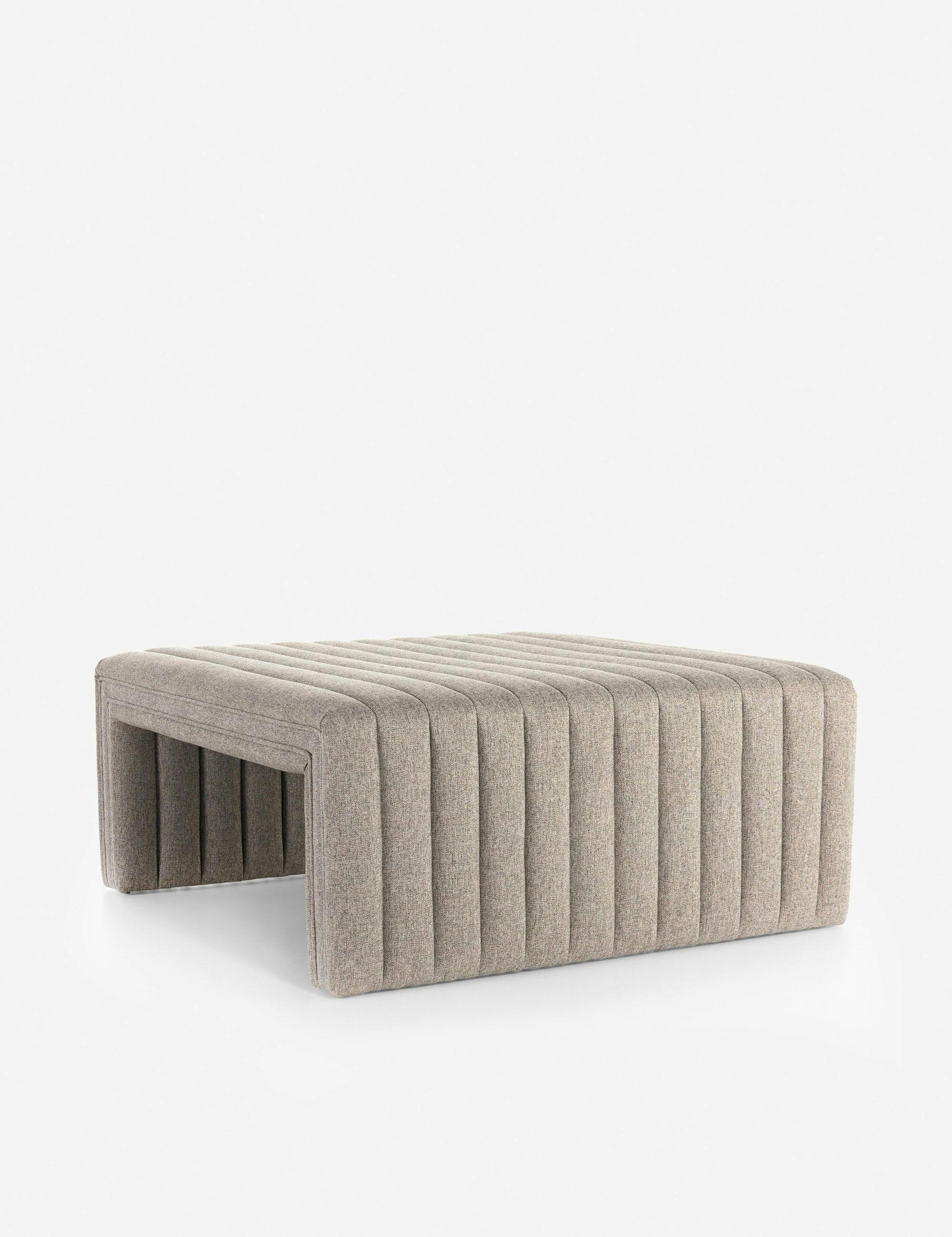 Gavin Heather Gray Tufted Large Square Ottoman