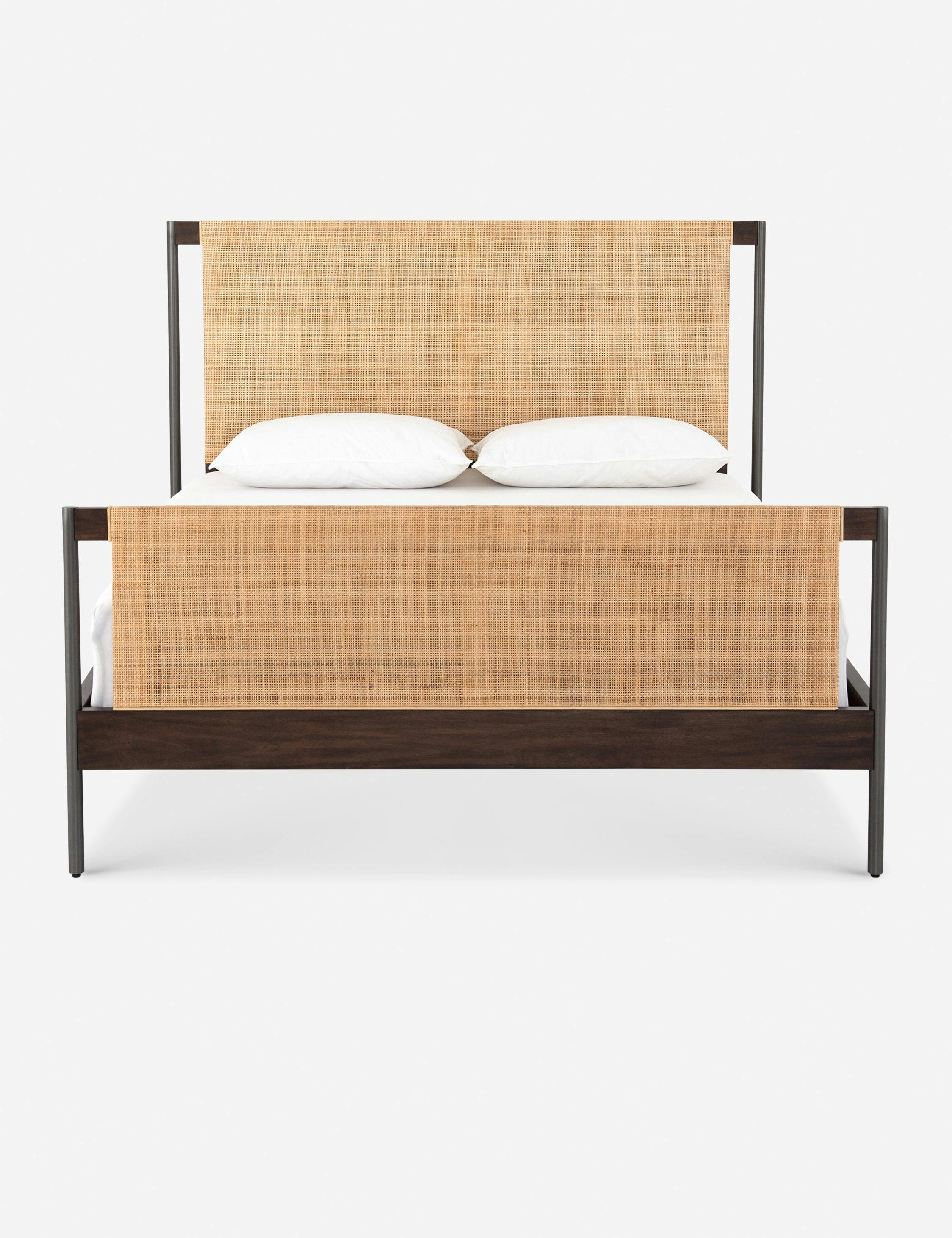 Callahan King-Sized Platform Bed with Woven Cane Headboard