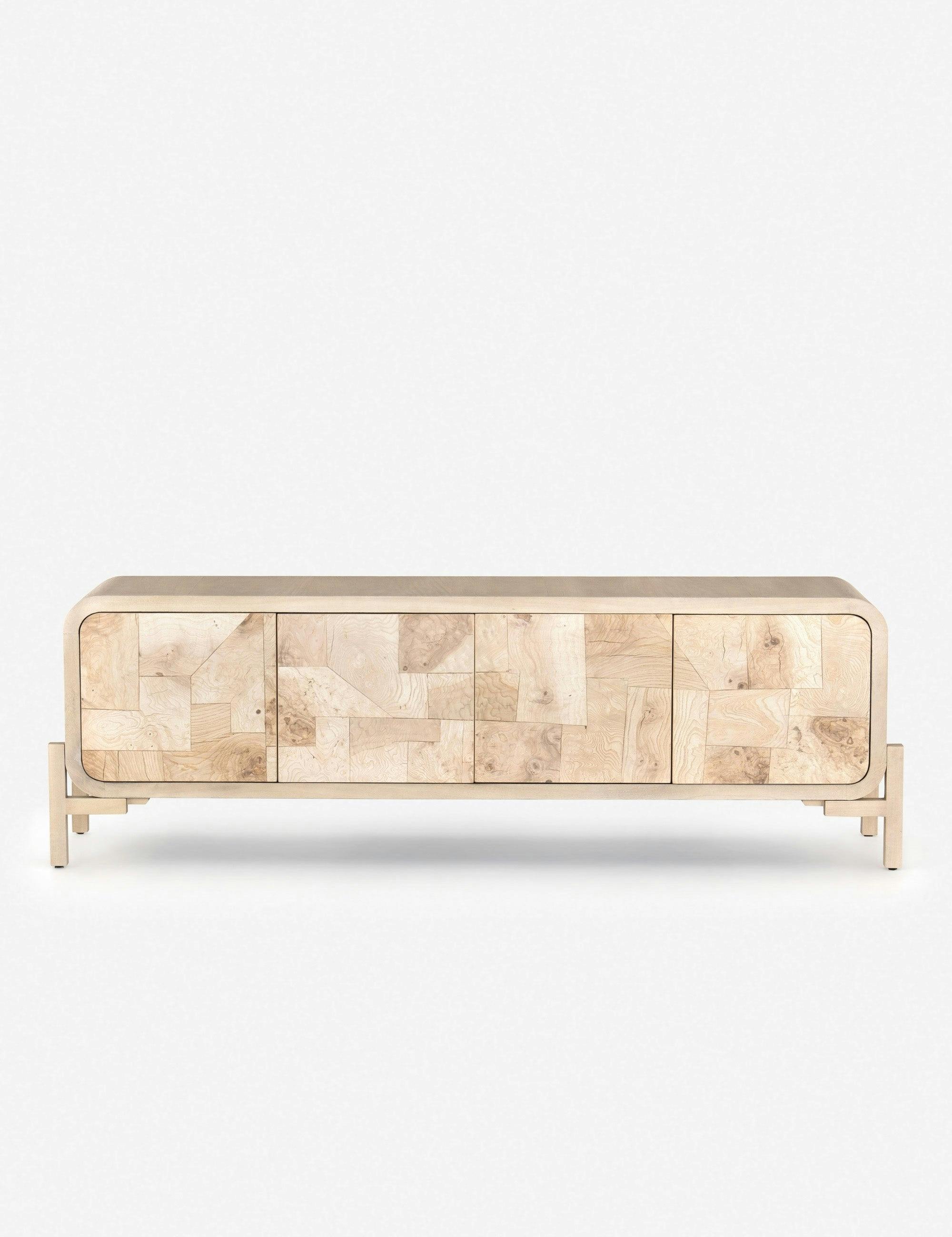 Sky Mosaic-Inspired Natural Wood Media Console