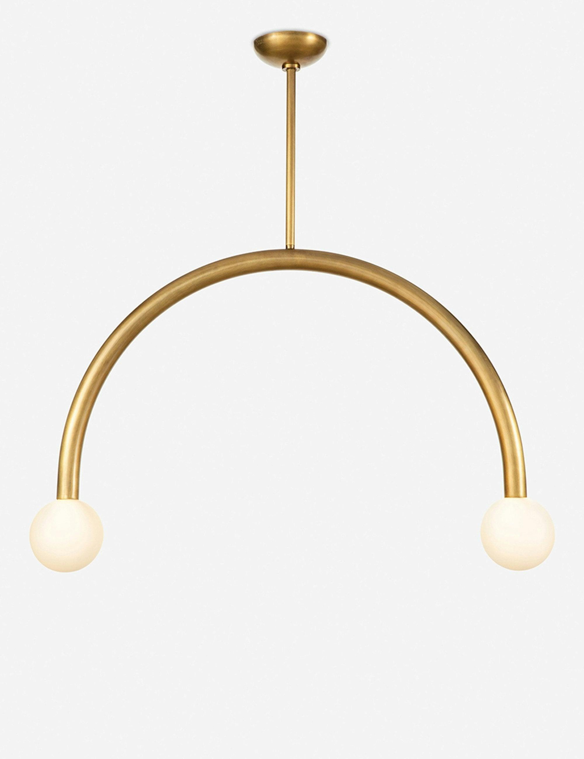 Happy Modern Globe Pendant Light in Natural Brass with LED
