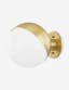 Bodie Aged Brass Dimmable Bowl Sconce with White Glass Shade