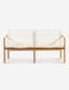 Charise 55" White and Brown Wood Outdoor Sofa