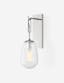 Elegant Polished Nickel 1-Light Sconce with Crystal Clear Glass