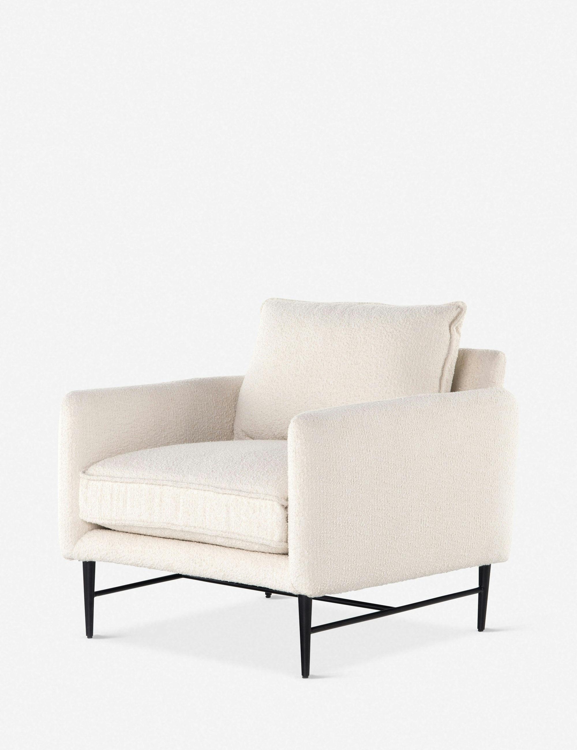 Easton Cream Velvet Contemporary Stationary Chair