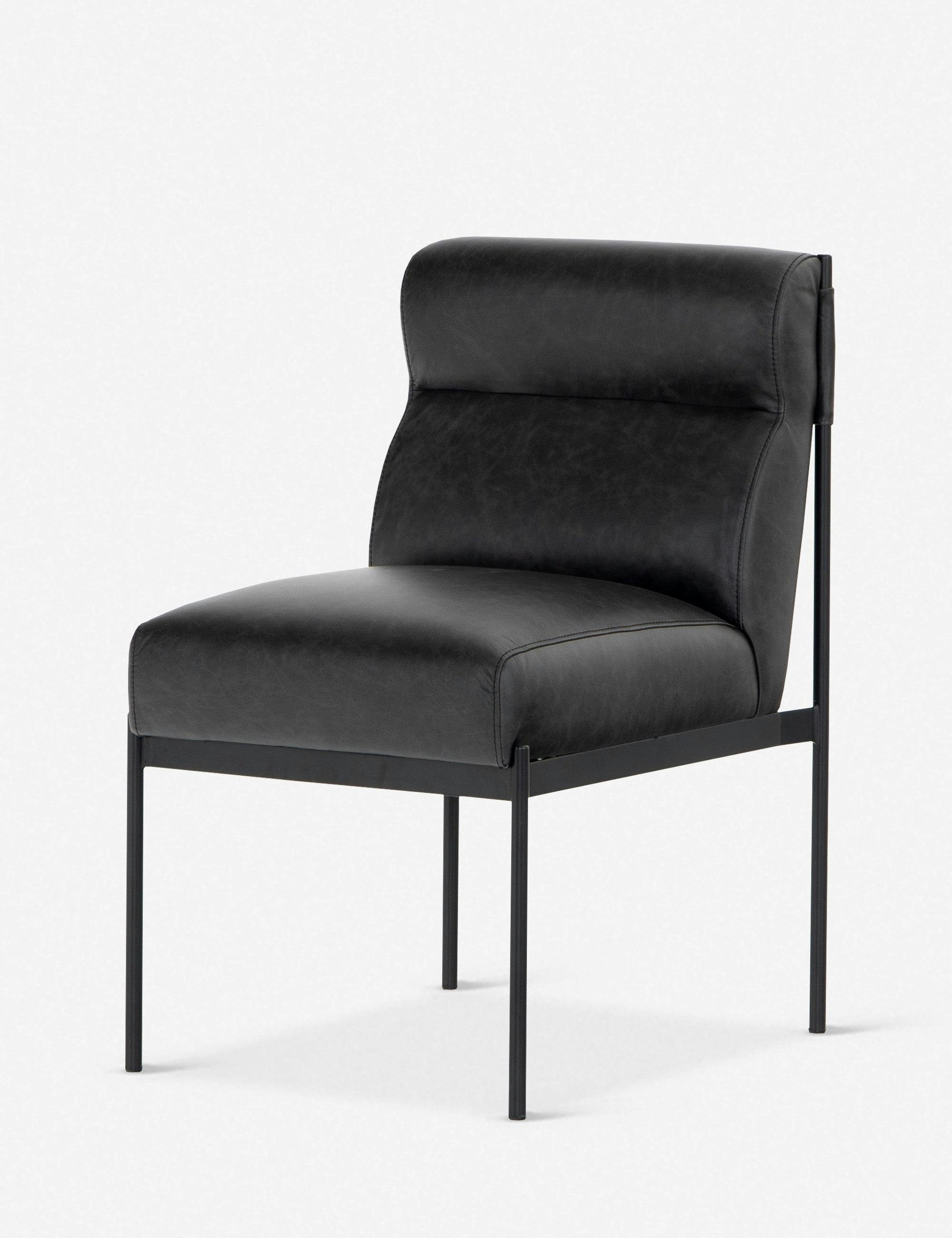 Salome Black Leather Upholstered Dining Chair