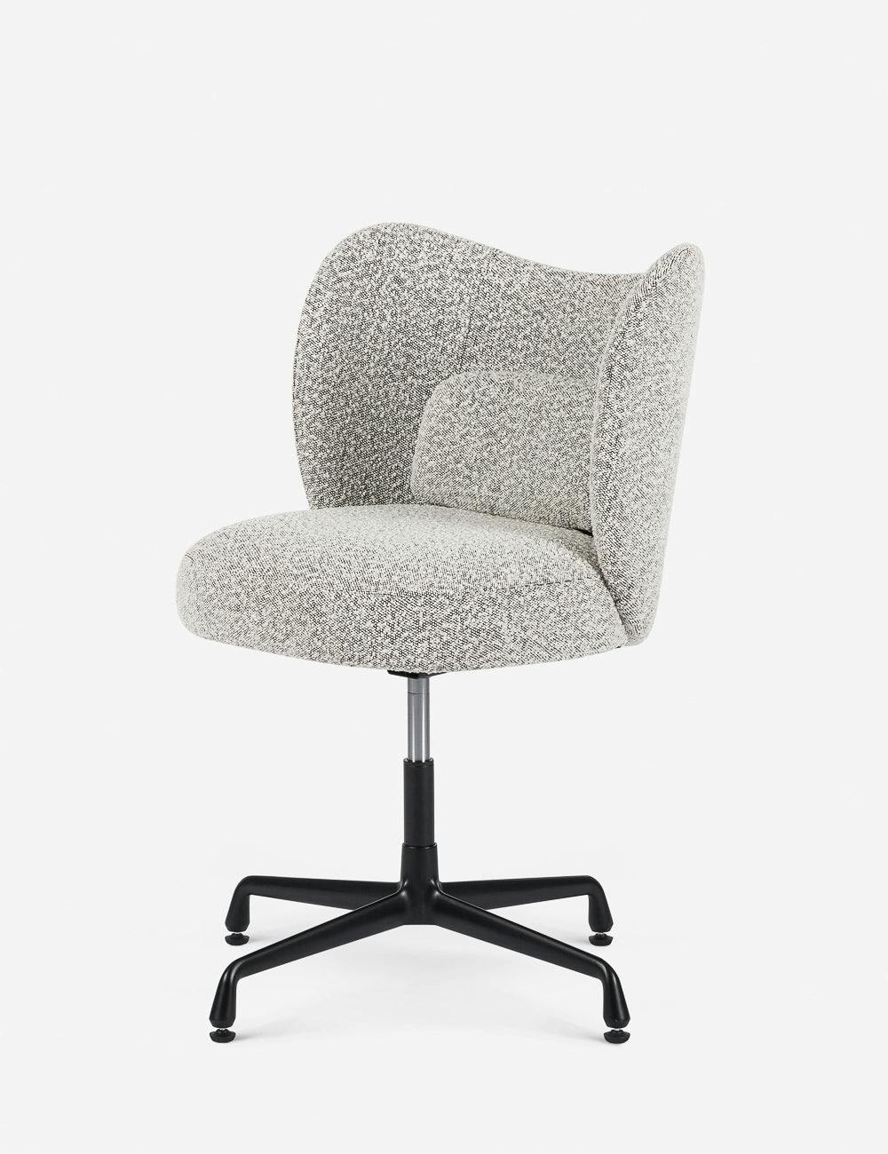 Julio Grey Boucle Black Aluminum Swivel Office Chair