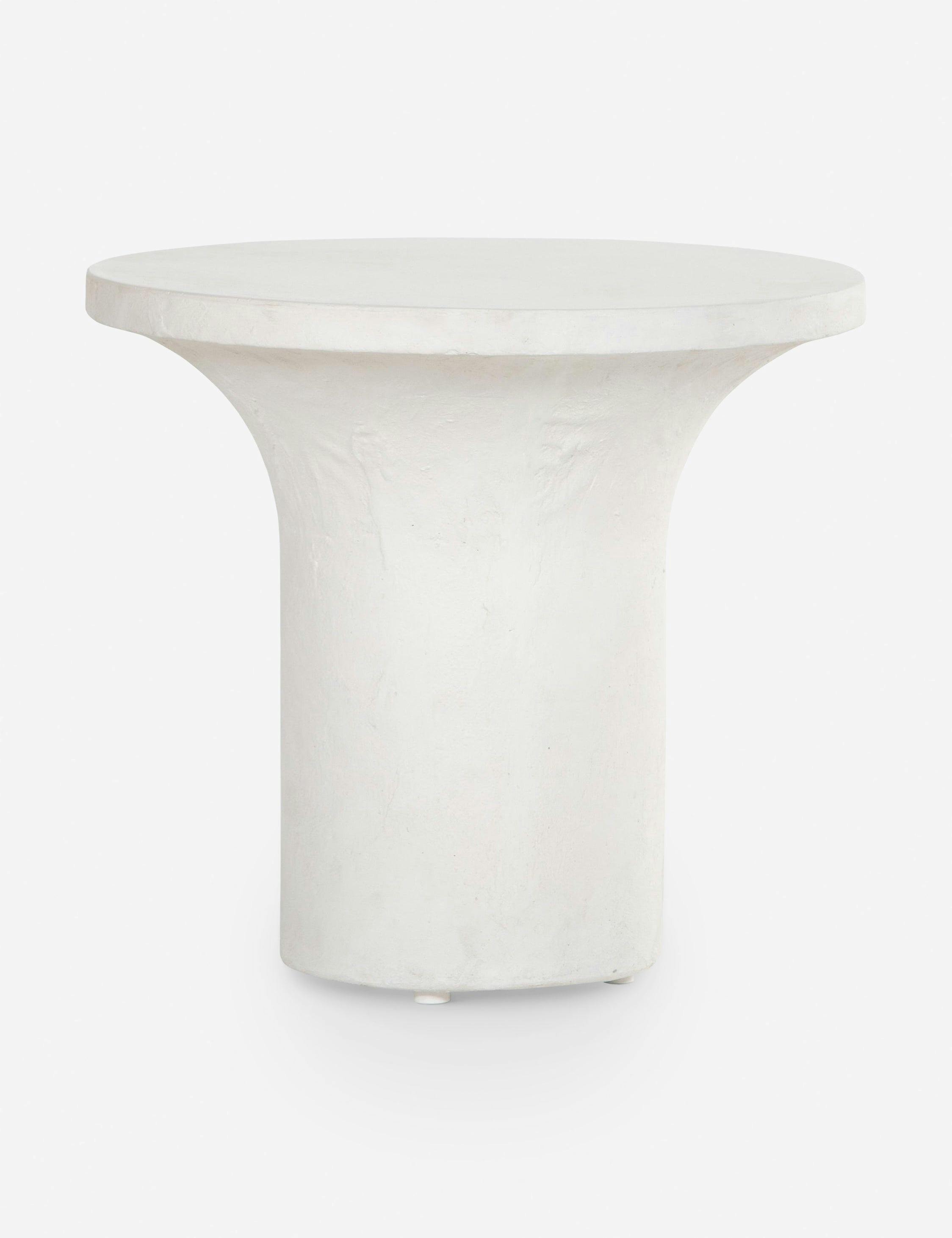Ramos White Concrete Round Low Side Table