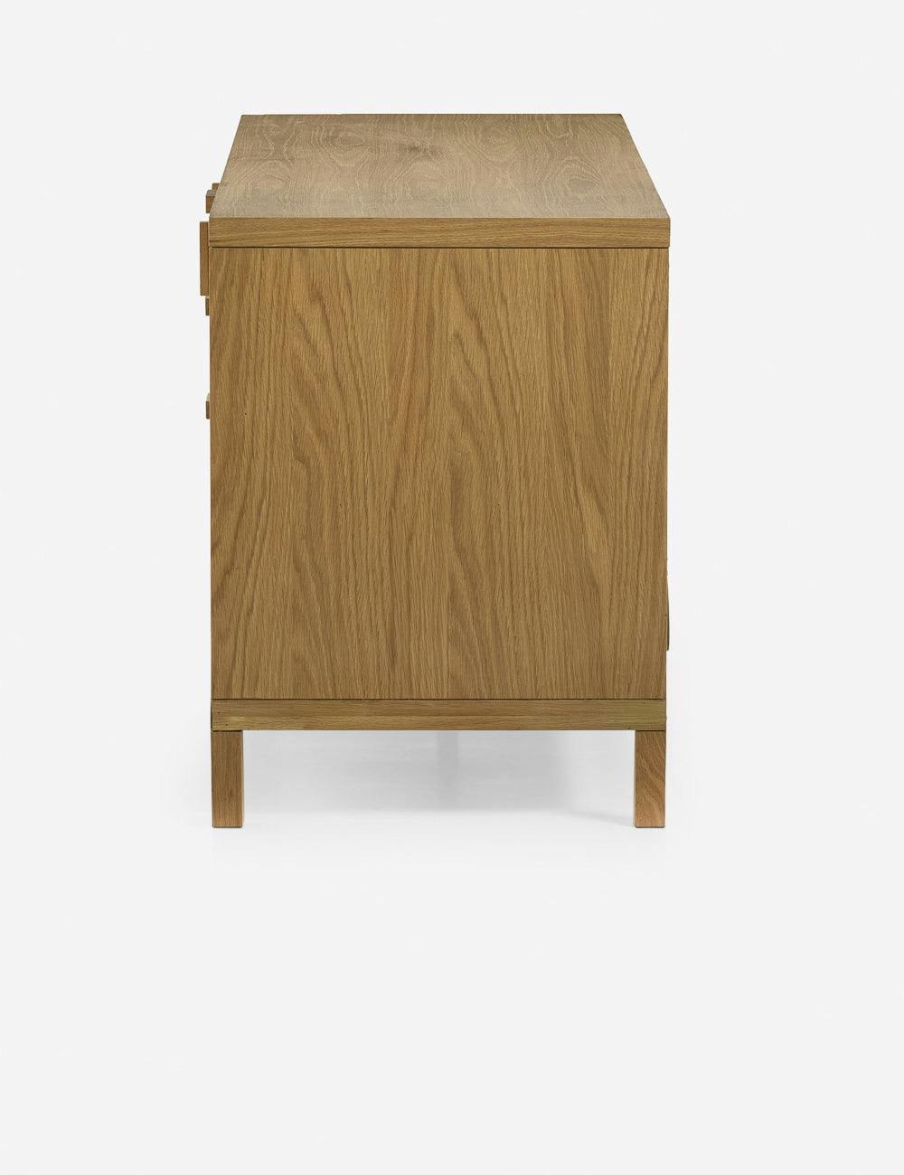 Honey Oak 65'' Transitional Filing Sideboard with Cane Paneling