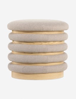 Oliver Round Ottoman - Taupe / 22"W