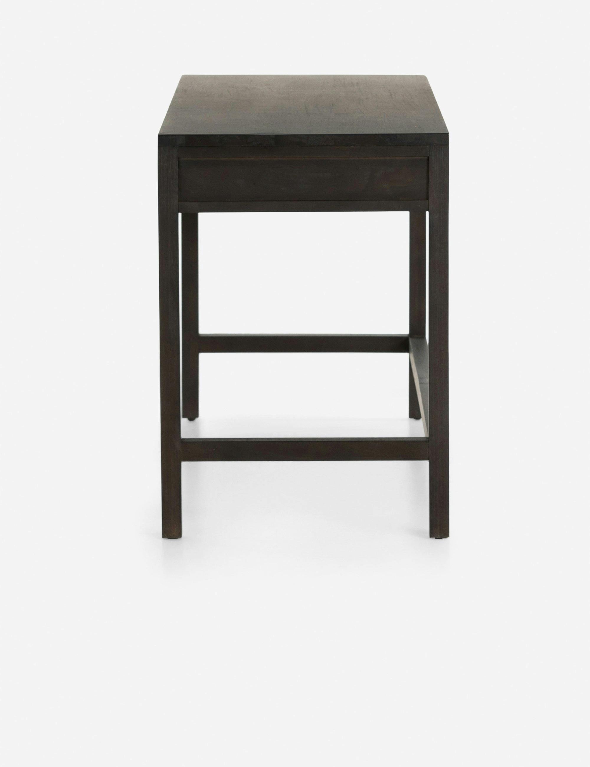 Clarita 58'' Black Mango Mid-Century Modern Home Office Desk with Drawer