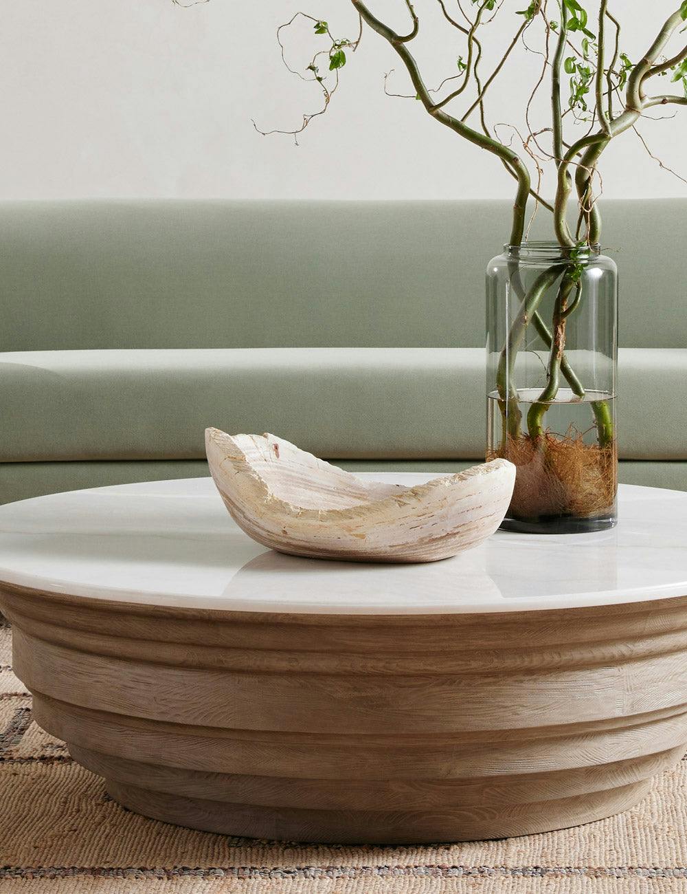 Noki Handmade Petrified Wood Decorative Bowl