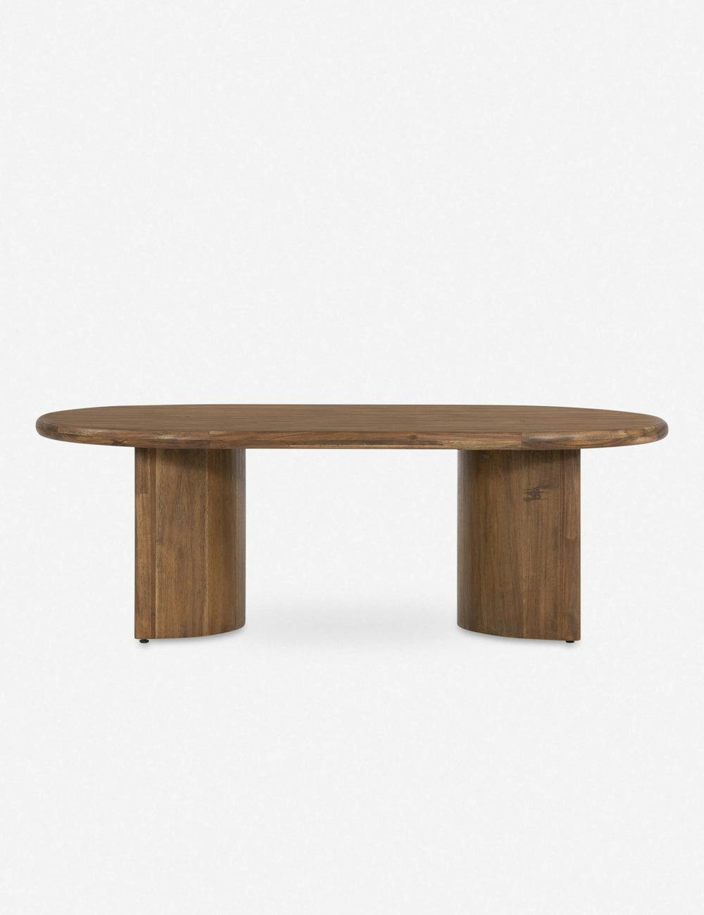 Gilda Dark Brown Acacia Wood Oval Coffee Table