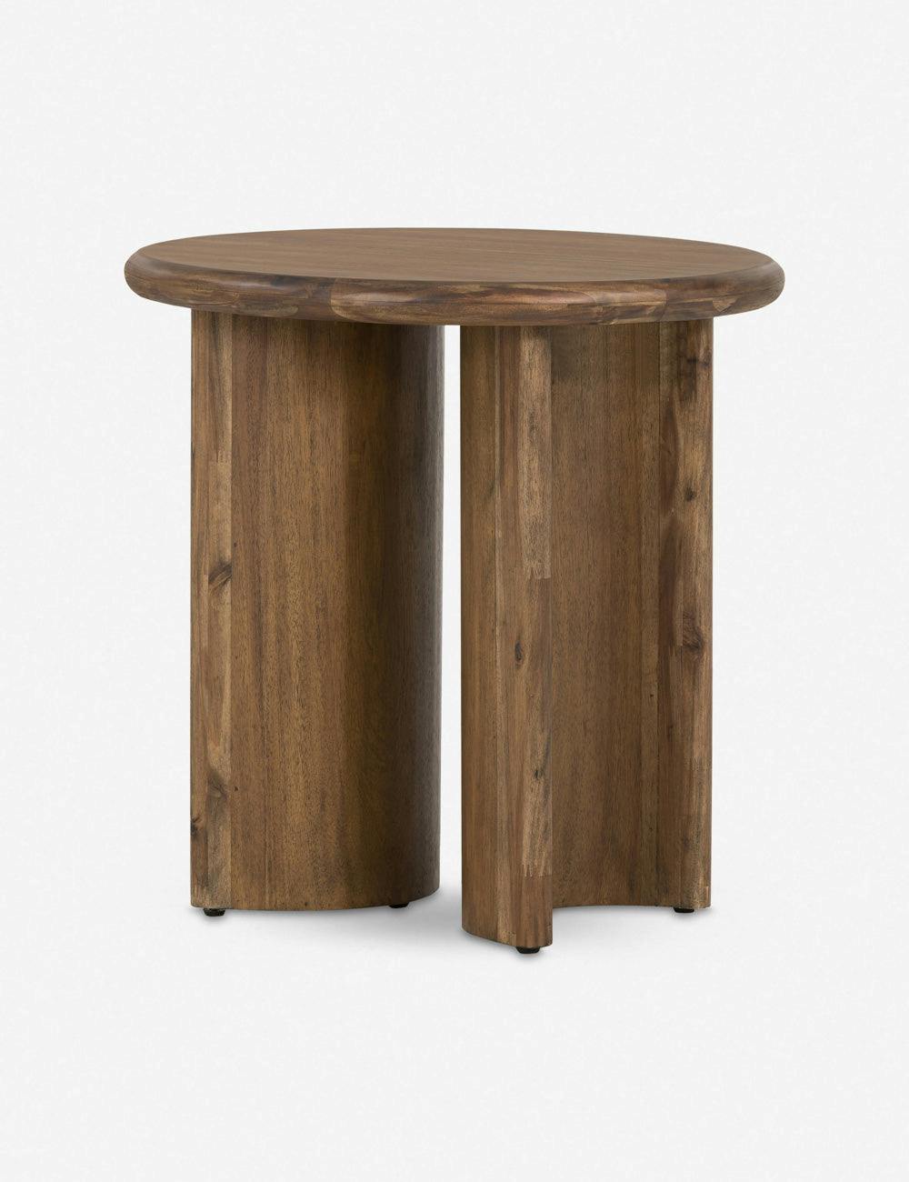 Gilda Acacia Wood Dark Brown Side Table