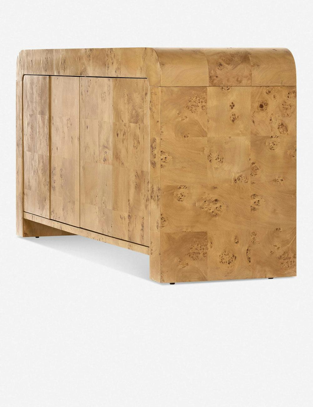 Cascading Top 65" Natural Burl Wood Media Console