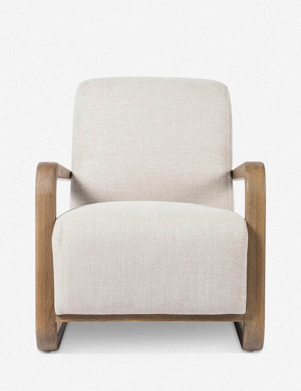 Harnan Natural Beige Upholstered Accent Armchair