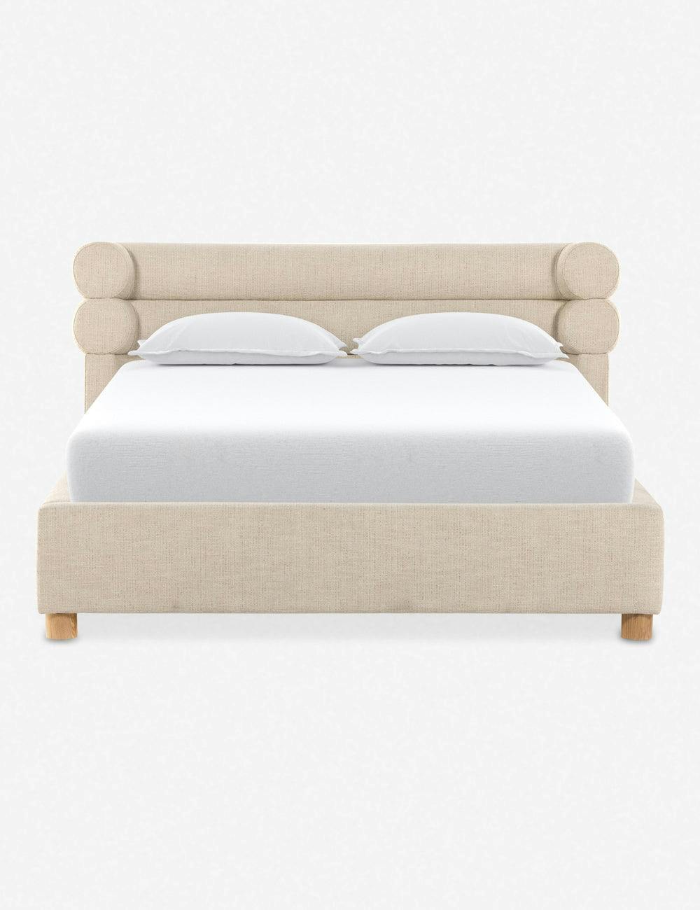 Tomi Platform Bed - Cream / Queen