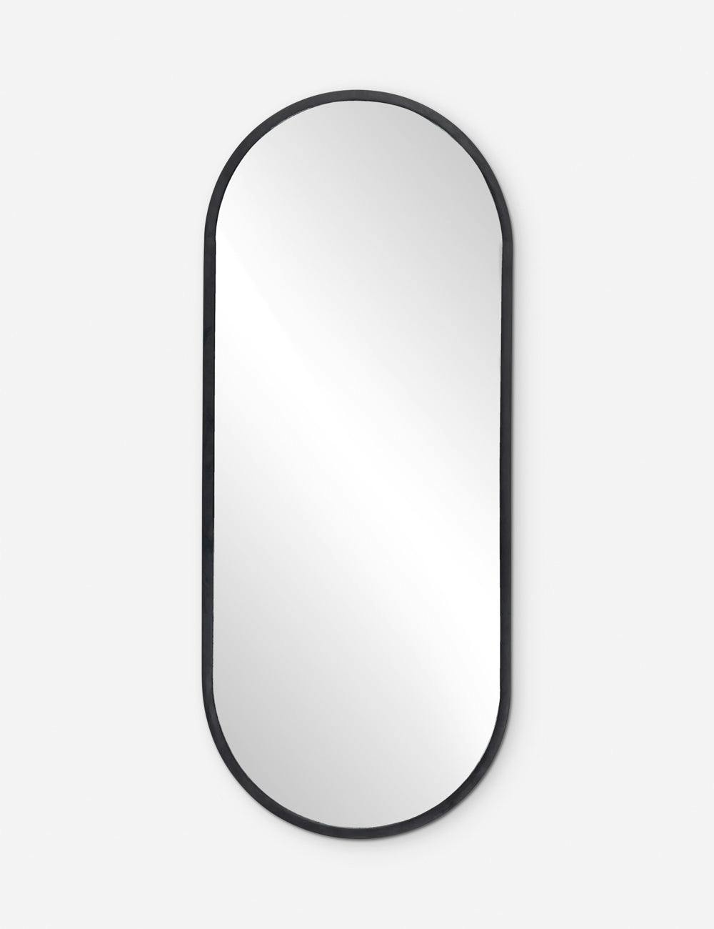 Sleek Rectangular Full-Length Mirror in Matte Black
