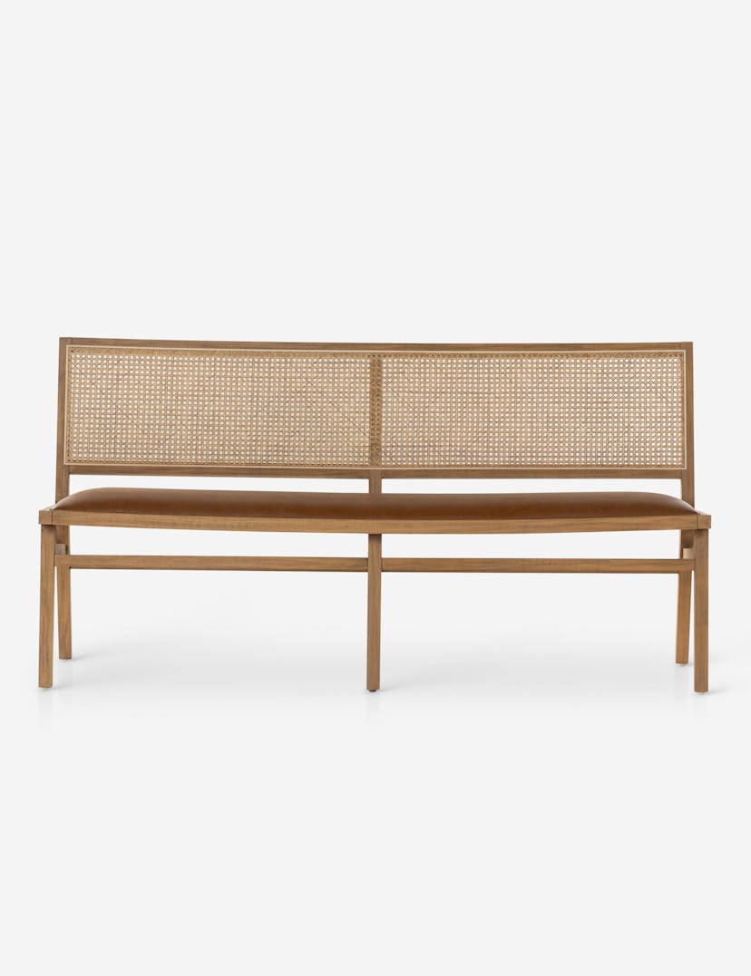 Archie Dining Bench - Butterscotch Leather