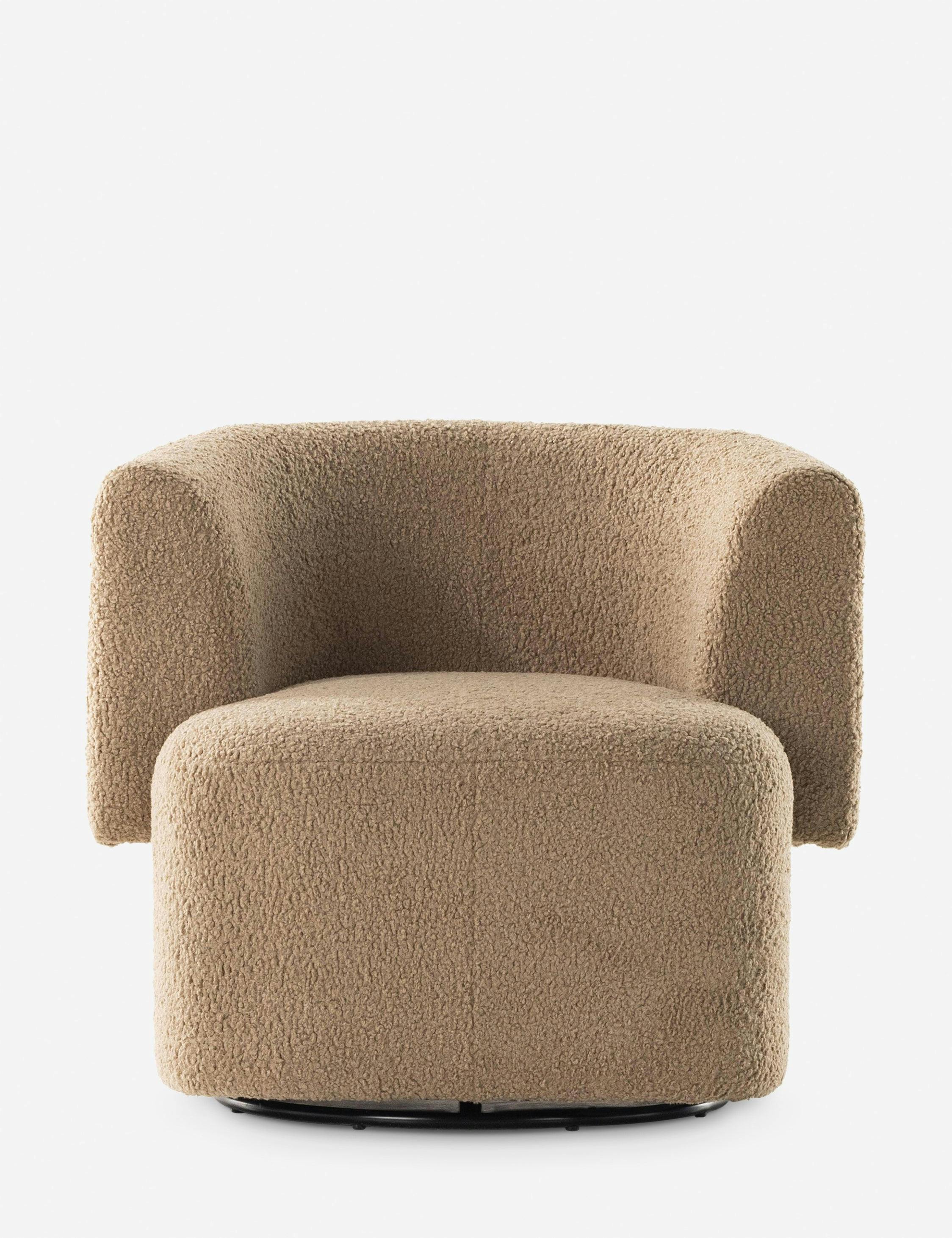 Kelis Camel Sheepskin Swivel Chair