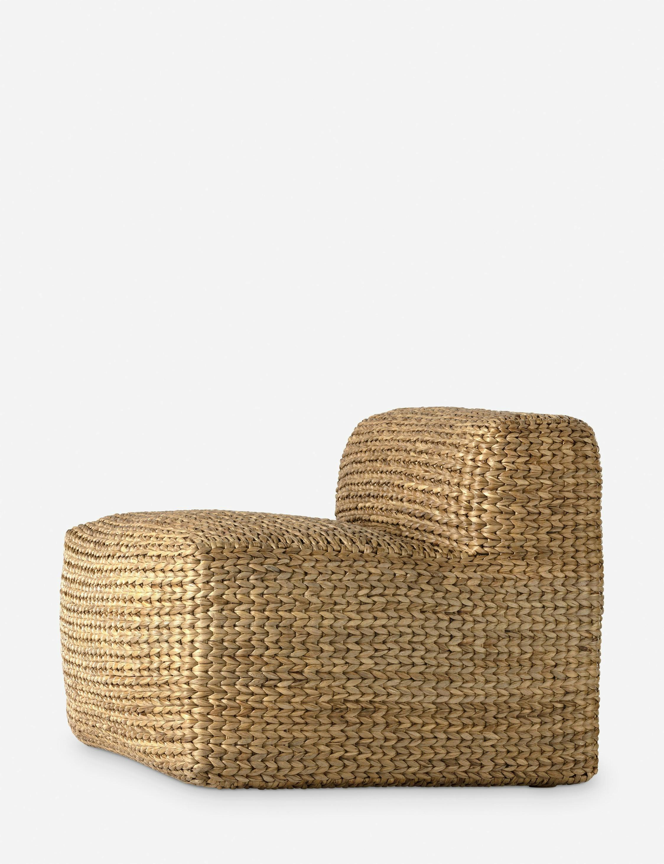 Masuma White Natural Weave Plush Accent Chair 31.5"