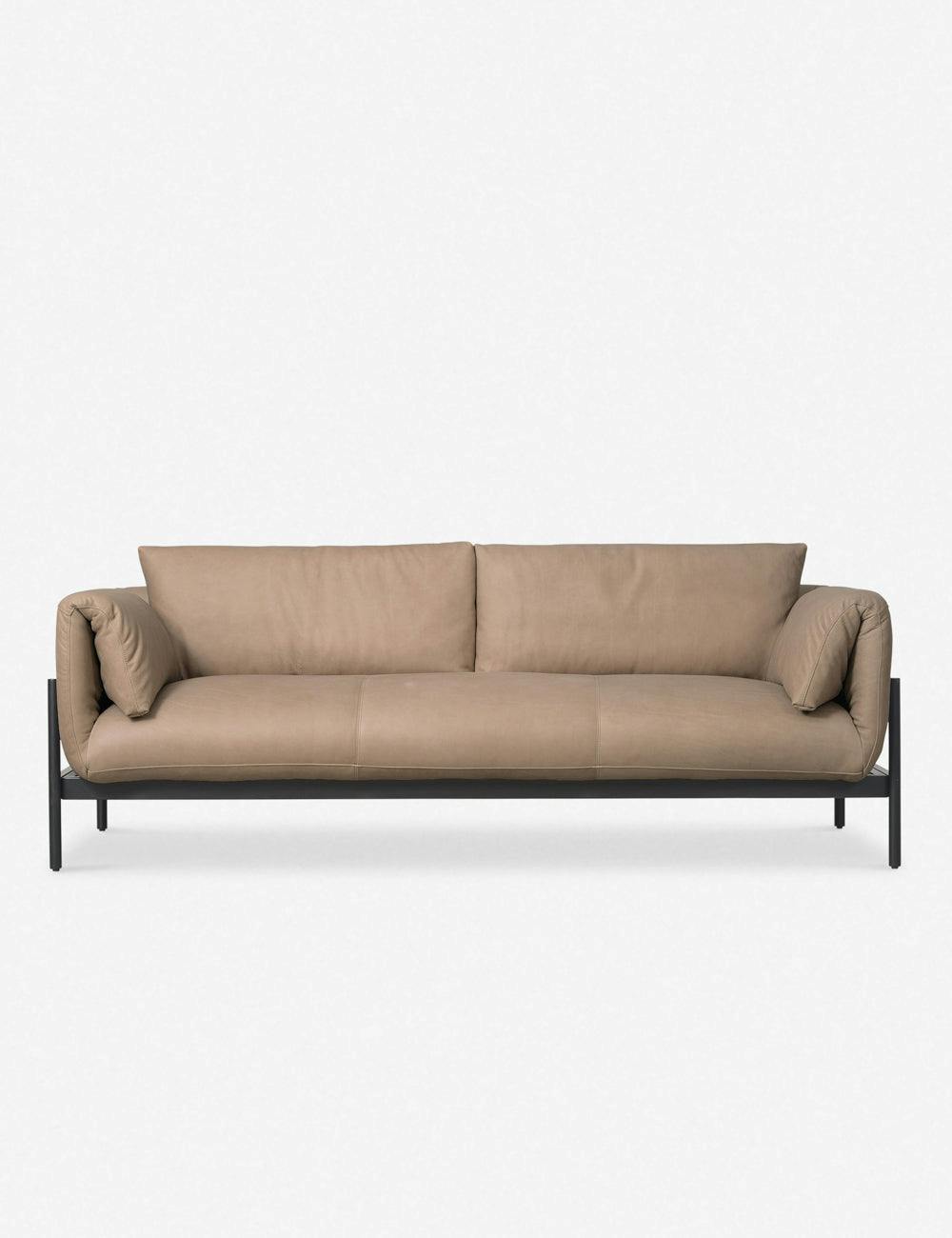 Frampton Taupe Leather Sofa