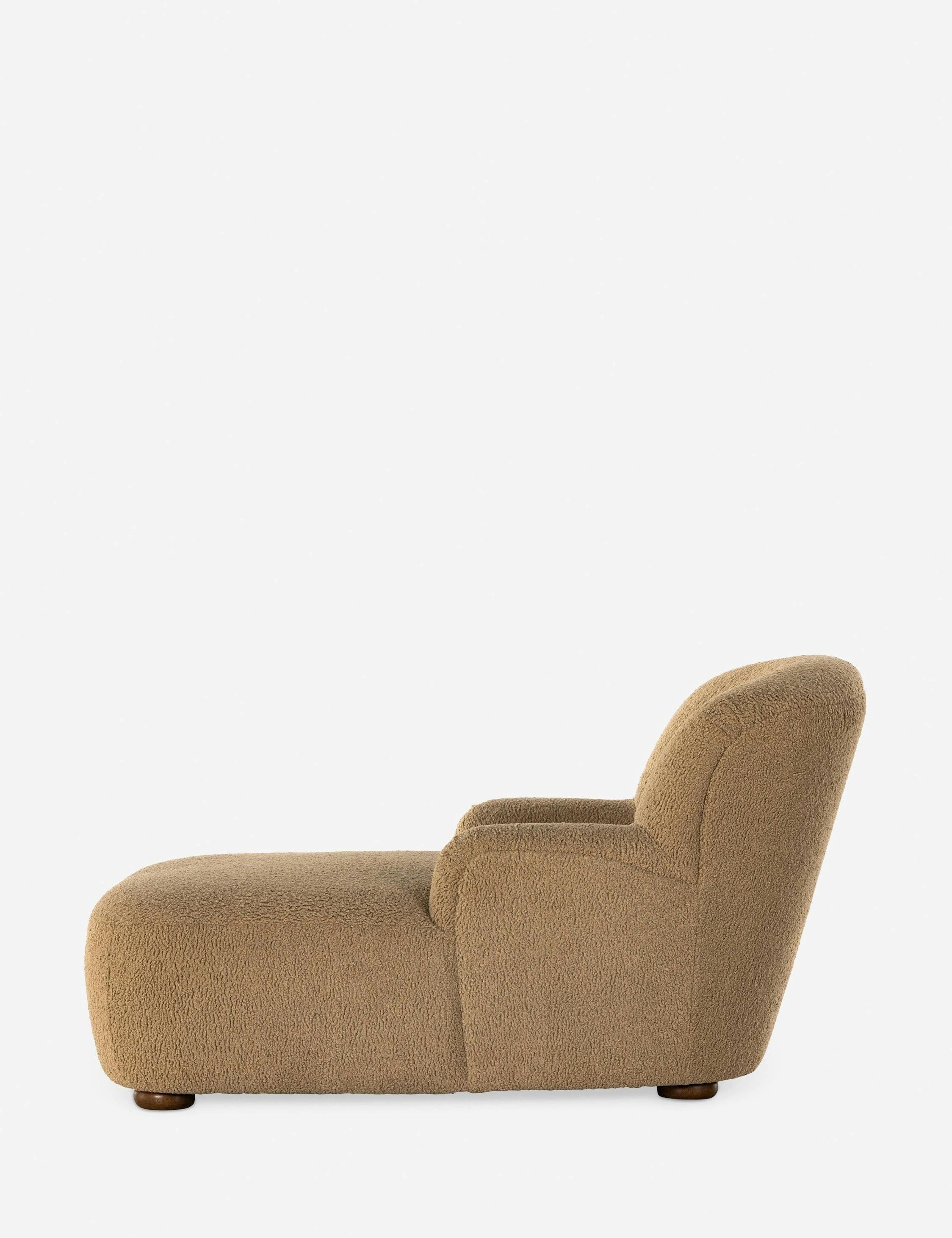 Preston 32.75'' High Sheepskin Camel Handcrafted Chaise Lounge
