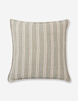 Baptiste Linen Pillow - Cream and Mint / Square / Polyester