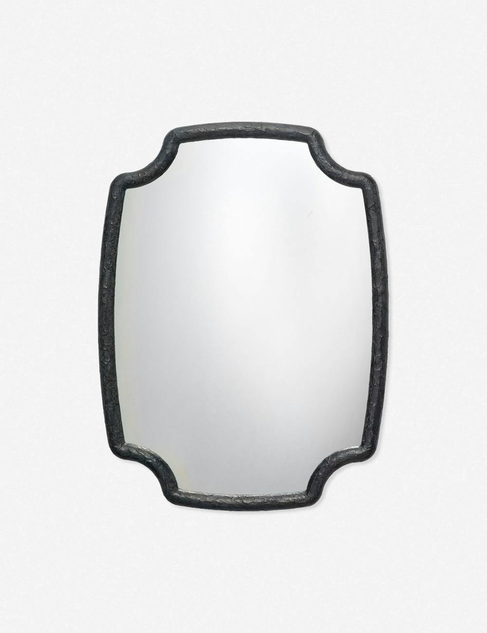 Selene Charcoal Scalloped Large Rectangular Bathroom Mirror
