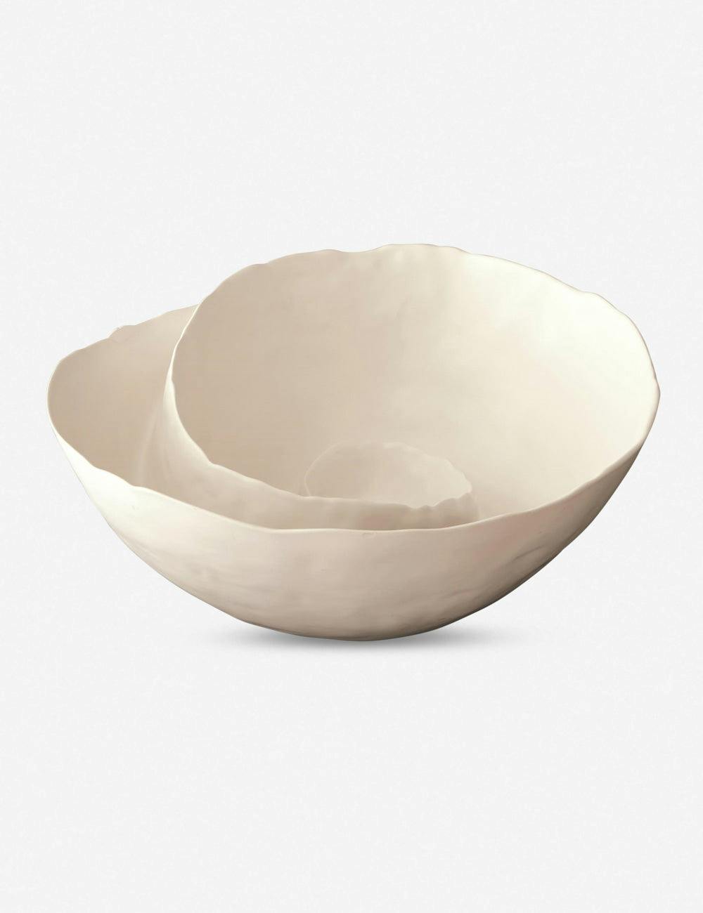 Helix White Ceramic Decorative Bowl