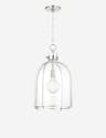 Sybil Pendant Light - Clear / Curved / Polished Nickel