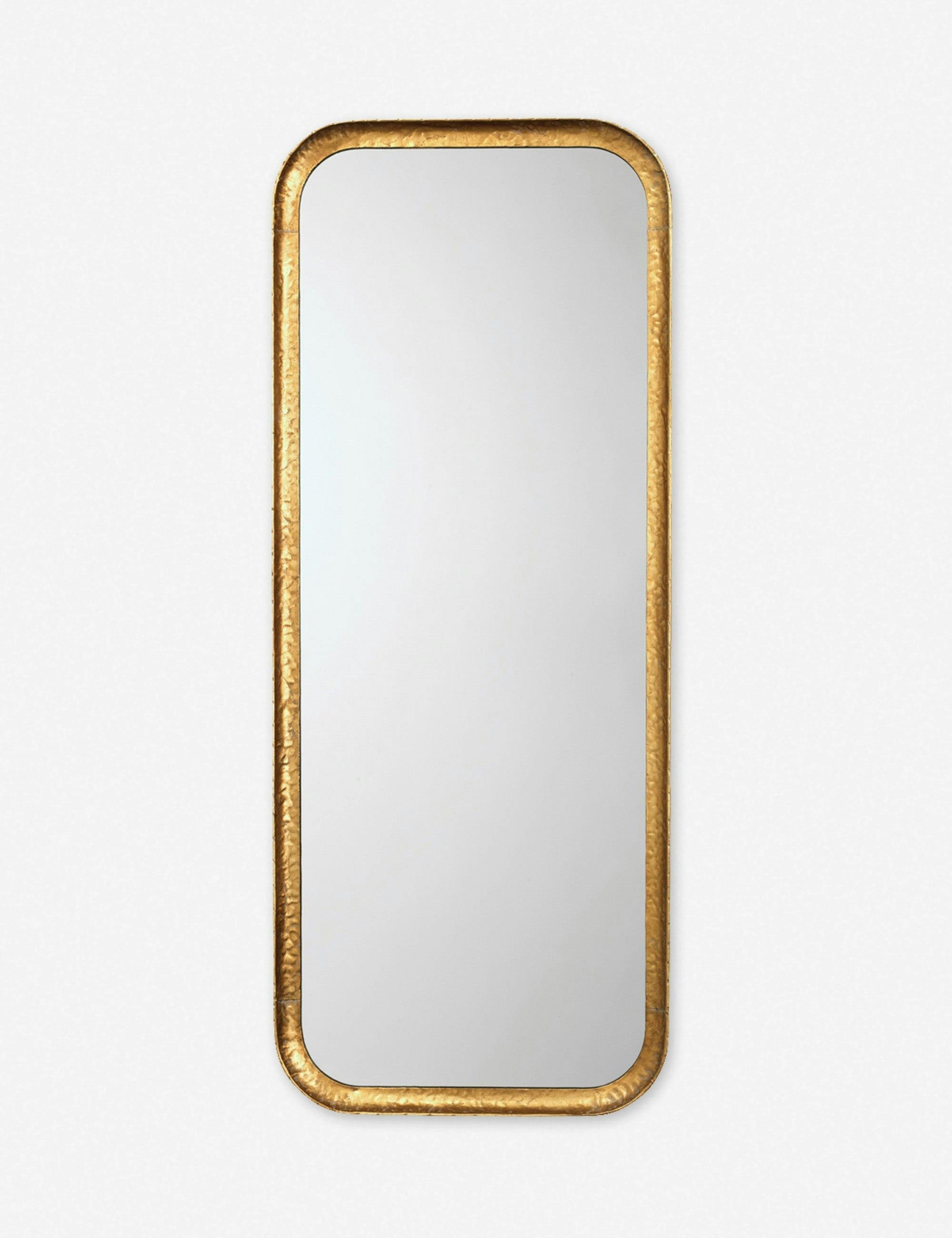 Reese Concave Rectangular Full-Length Mirror in Gold Leaf