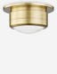 Aged Brass Spanish Alabaster LED Flush Mount Light