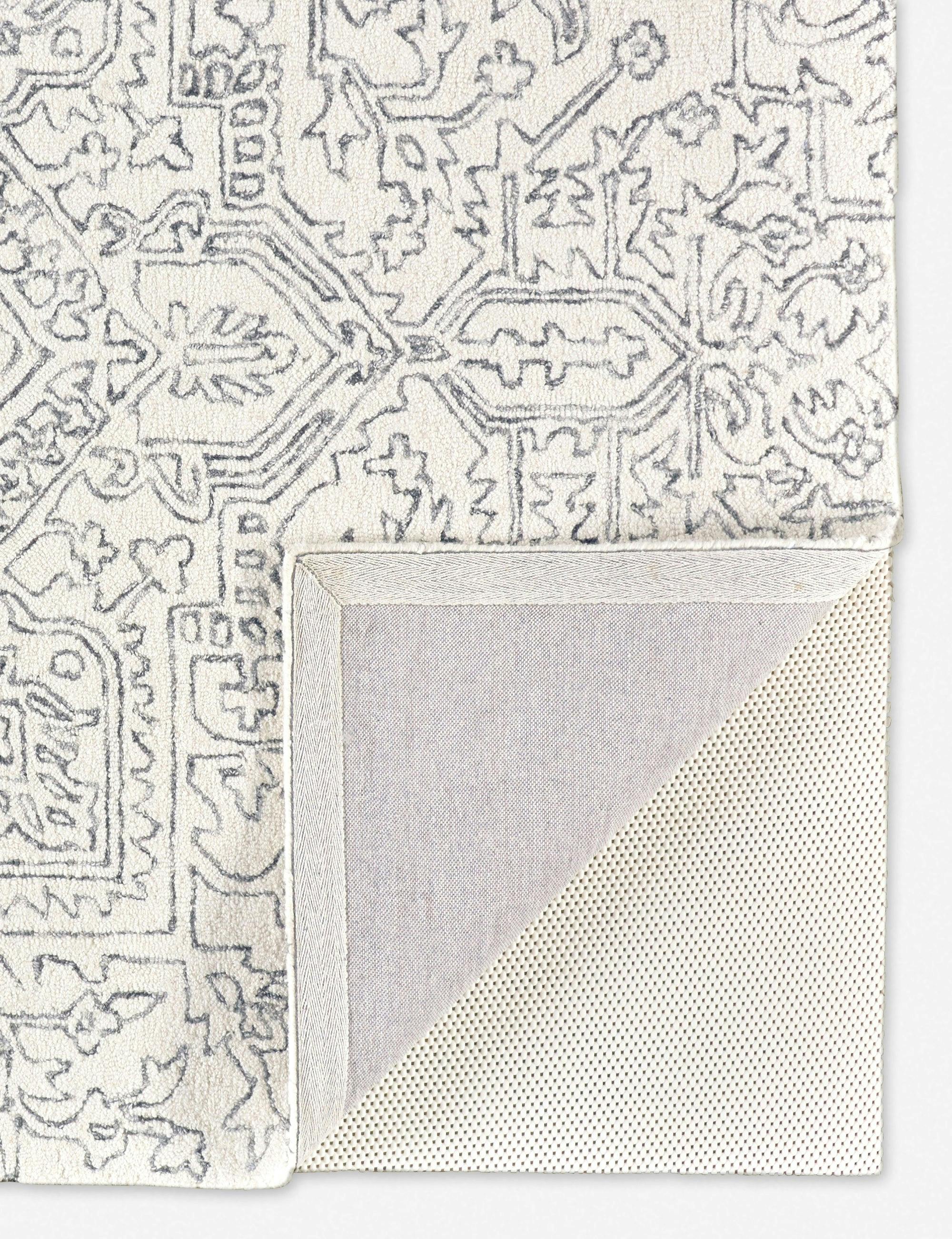 Ivory & Charcoal Hand-Tufted Wool Rectangular Rug - 2' x 3'