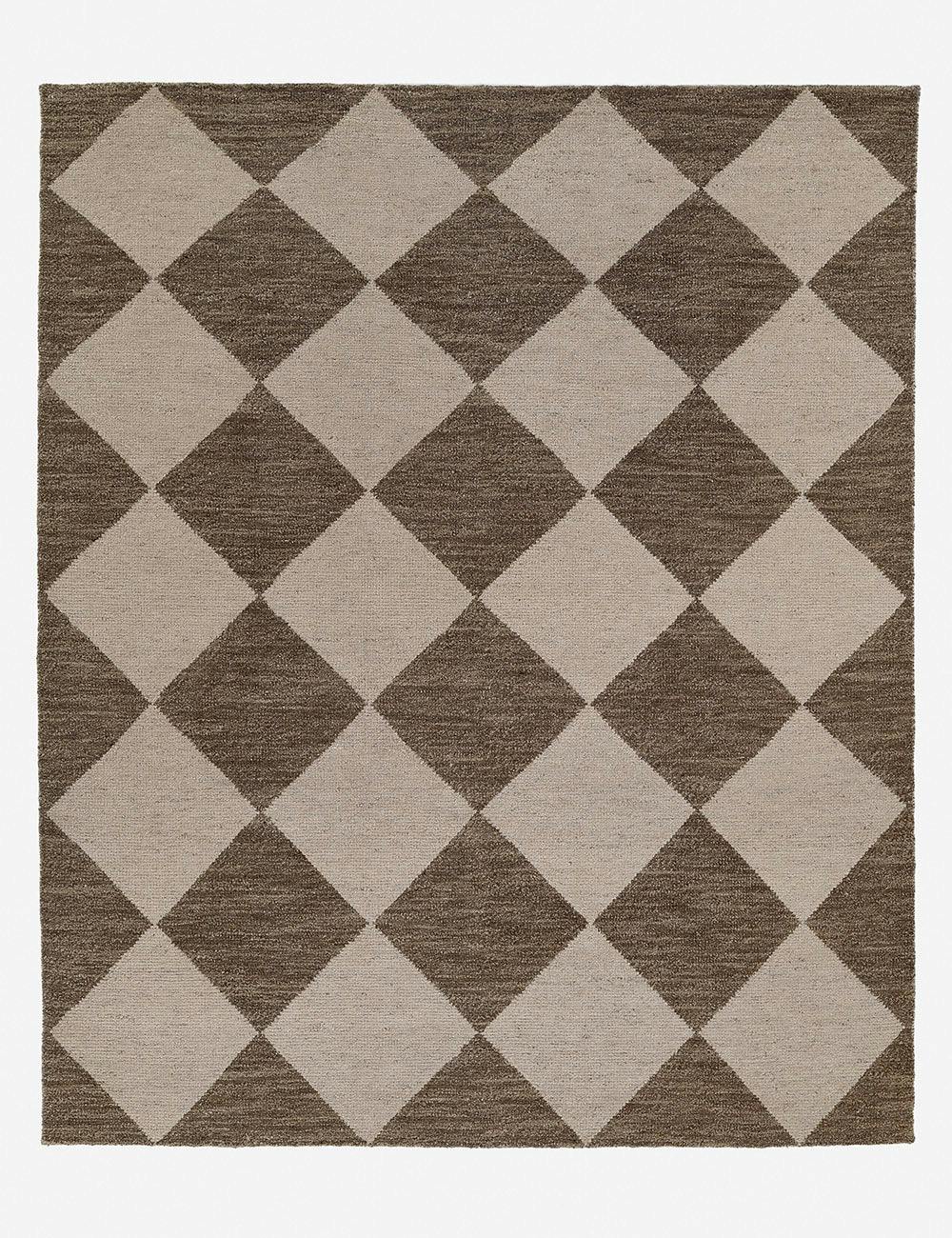 Palau 10'x14' Brown Geometric Flatweave Wool Area Rug