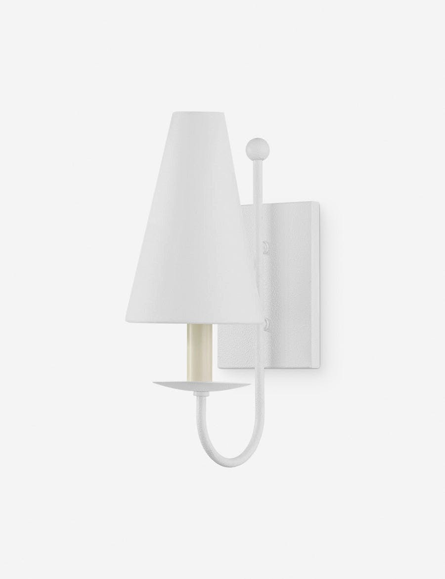 Idris Gesso White Linen Shade Dimmable Wall Sconce