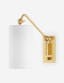 Elegant Aged Brass Dimmable Cylinder Sconce with Adjustable Arm