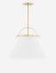 Aldridge Transitional Aged Brass Pendant Light with Off-White Linen Shade