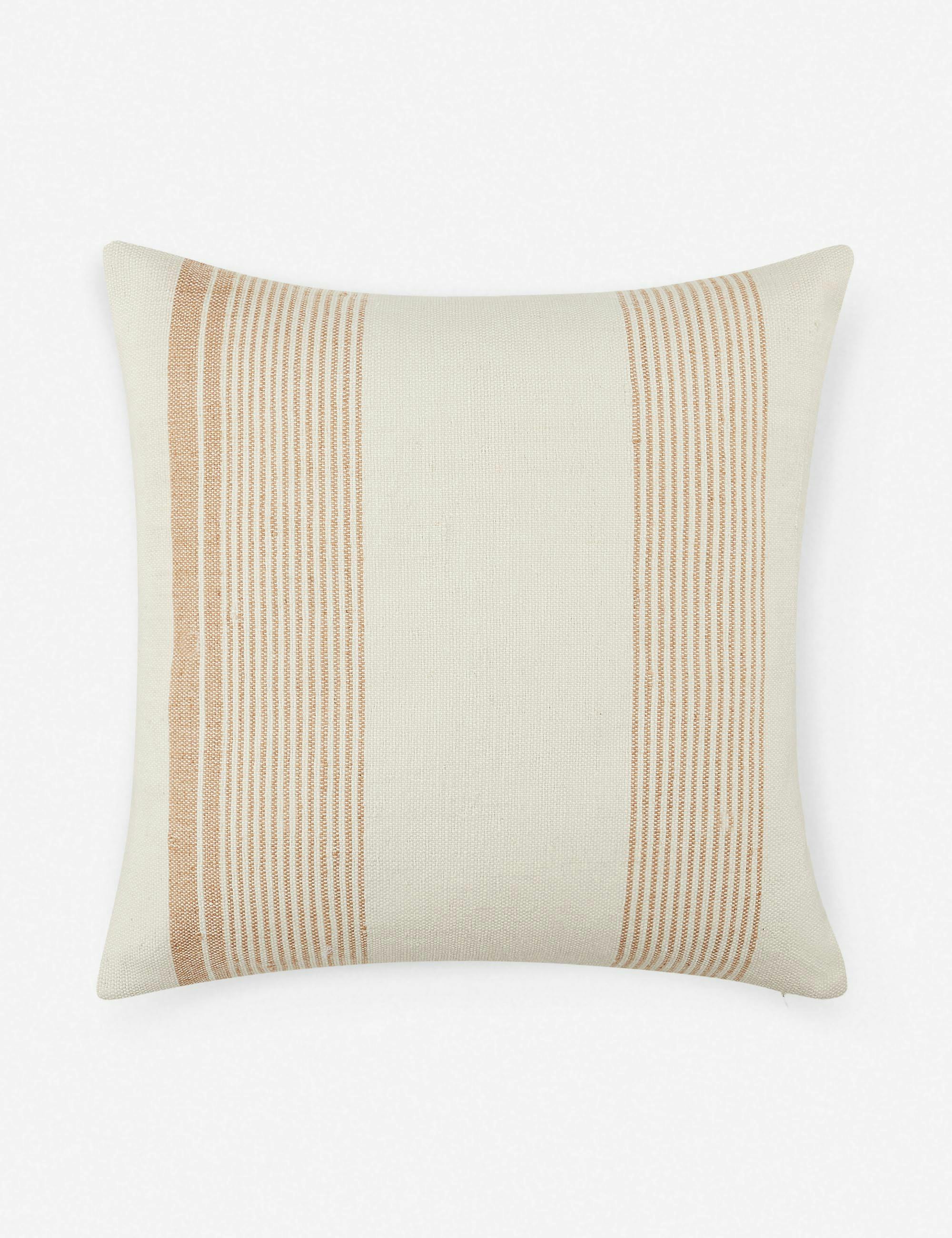 Kristian 20"x20" Natural Striped Indoor/Outdoor Pillow