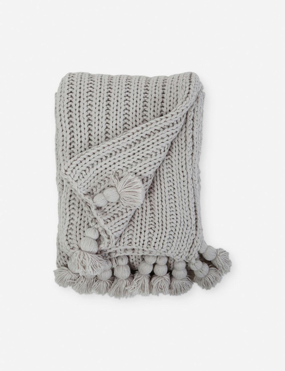 Anacapa Light Gray Oversized Chunky Knit Throw Blanket