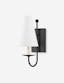 Elegant Black Iron Wall Sconce with Dimmable White Linen Shade