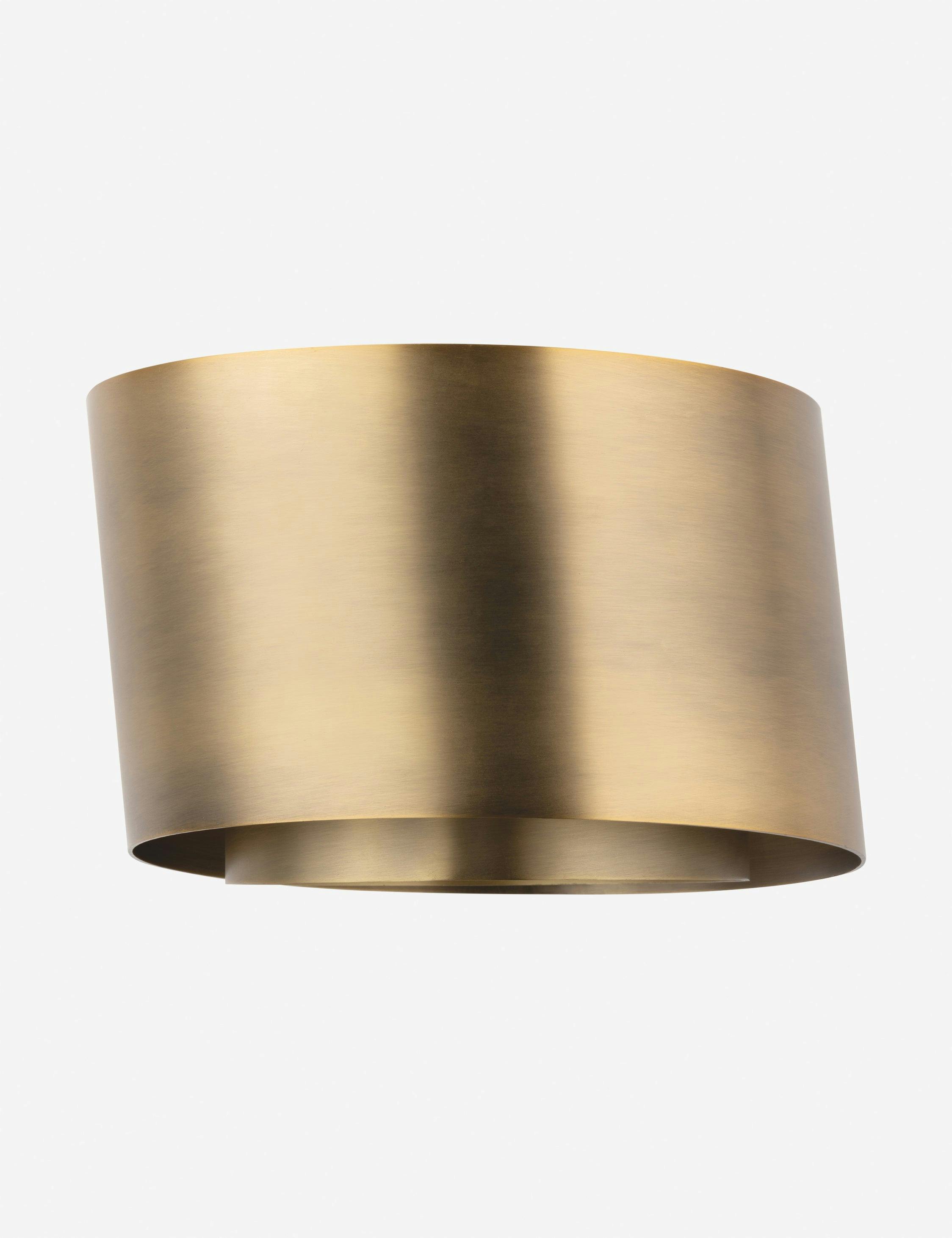 Patina Brass Dimmable Wall Sconce with Sculpted Steel Shade